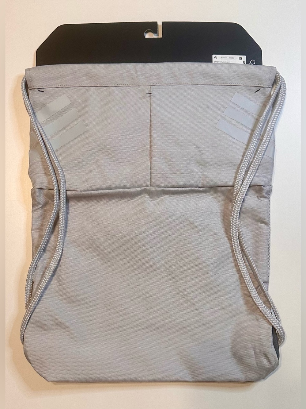 🩶Adidas Gray Drawstring Backpack Water Bottle Holders NWT🤍 - Picture 2 of 4